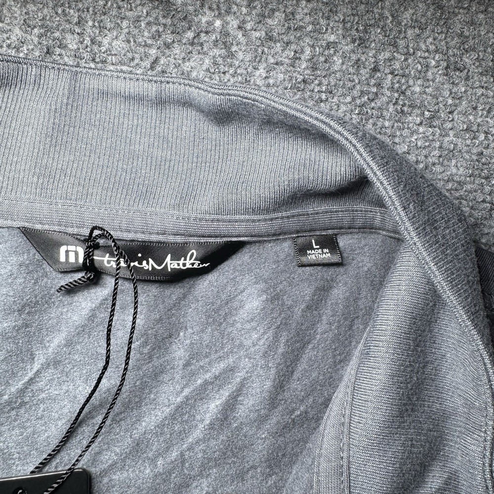 Travis Mathew Newport 1/4 Zip Fleece Mens Large Shade Gray Golf Embroidered NEW - Picture 7 of 14